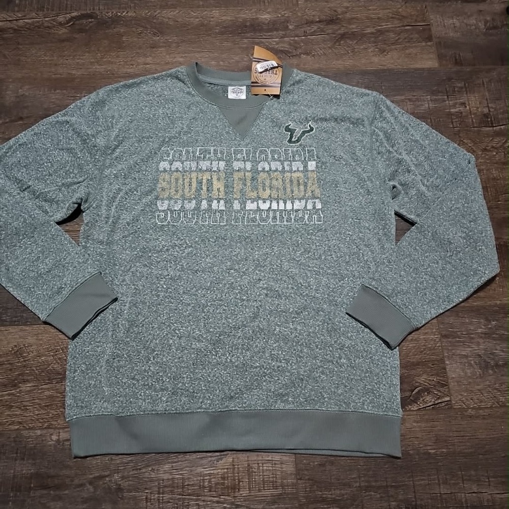 NCAA South Florida Bulls Women's Medium Heathered Green Sweatshirt New With Tags - Picture 2 of 6